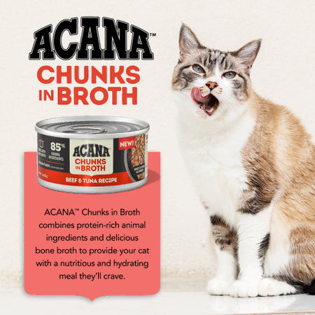 Acana Canned Food ACANA Cat Beef & Tuna Chunks in Broth 85g