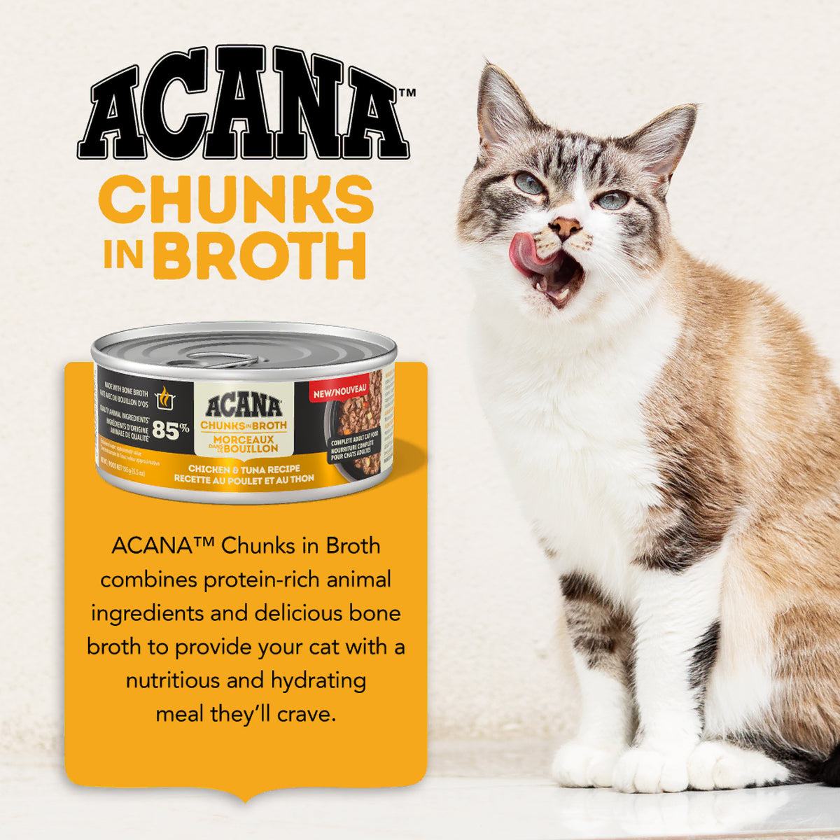 Acana Canned Food ACANA Cat Chicken & Tuna Chunks in Broth 85g