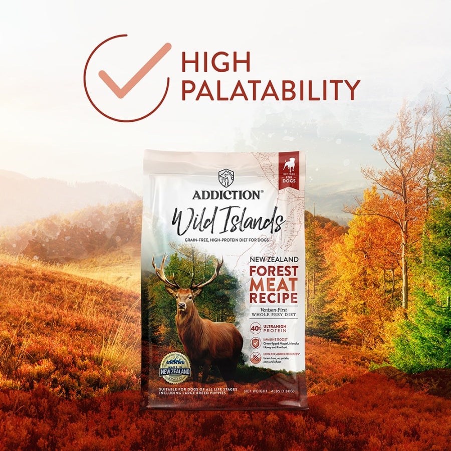 Addiction Biscuits Addiction Wild Island - Forest Meat Recipe Venison First Dog Food 1.8kg