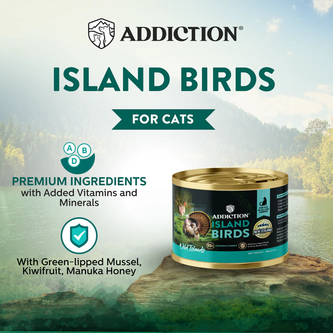 Addiction Canned Food Addiction Wild Island Chicken & Turkey Recipe Cat Wet Foods 85g