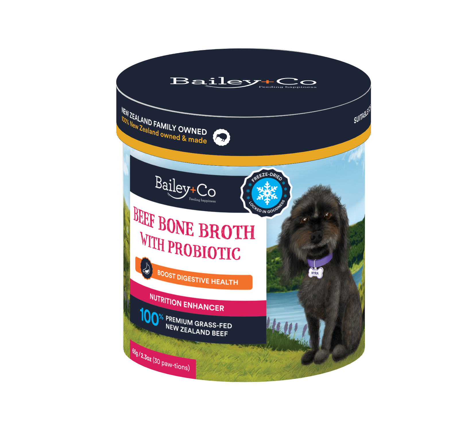 Bailey + Co Supplements Bailey + Co Beef Bone Broth with Probiotic 65g (30 Paw-tions)