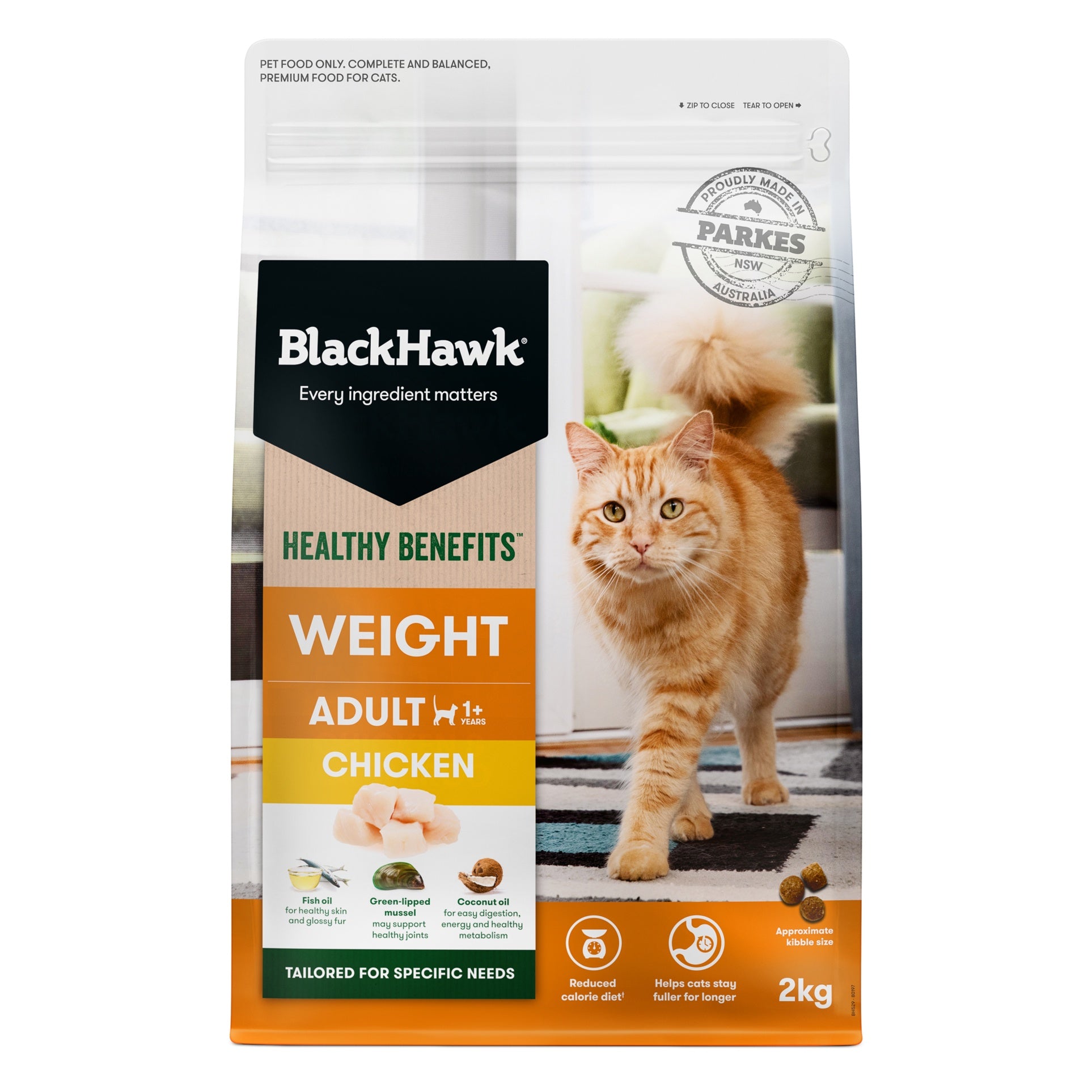 Black Hawk Biscuits 2KG Black Hawk Healthy Benefits Adult Weight Chicken Cat Food