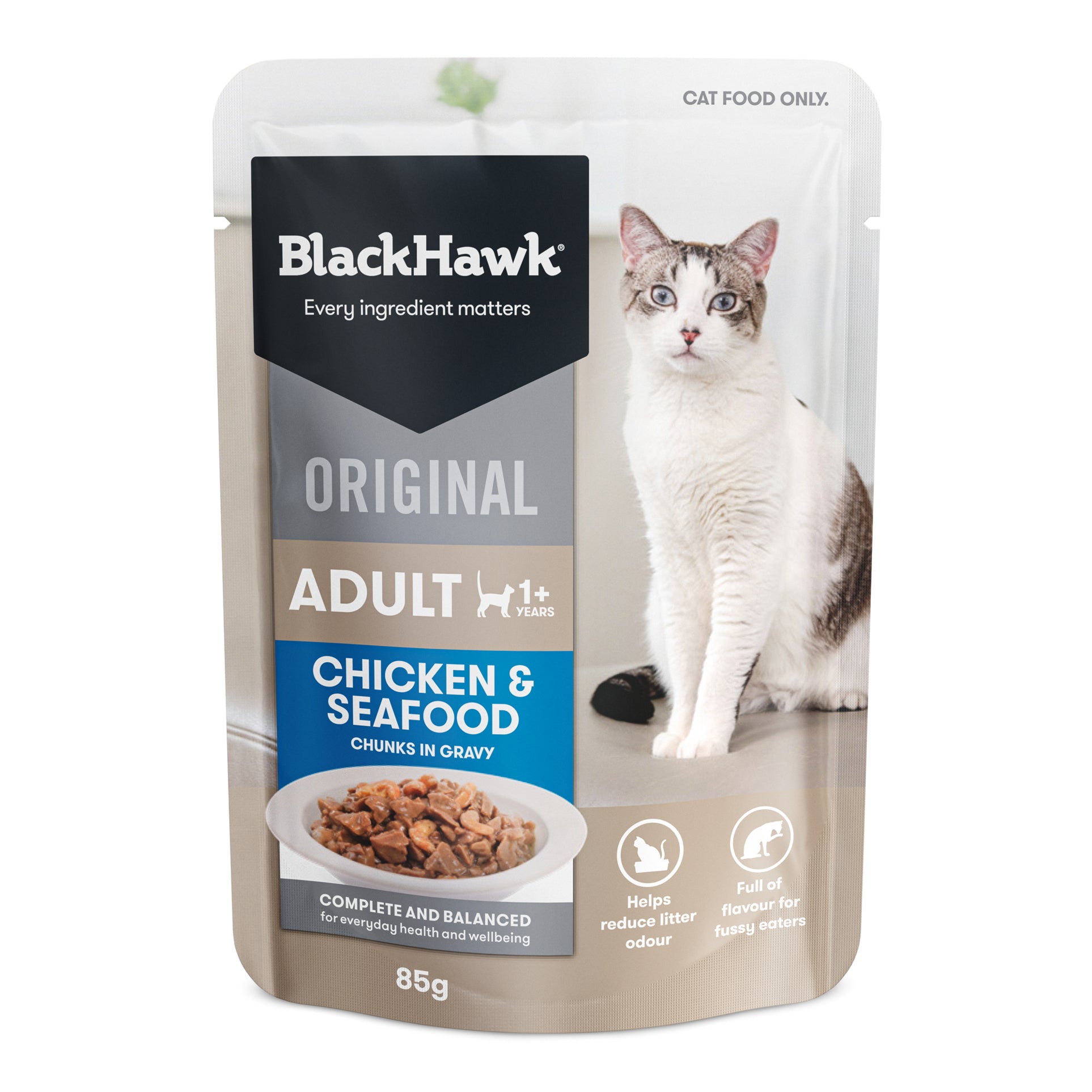 Black Hawk Canned Food Black Hawk Original Adult Chicken & Seafood in Gravy Wet Food 85g