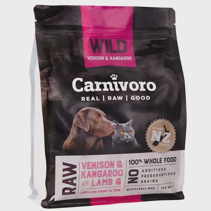 Carnivoro Frozen Food Carnivoro Pellets Wild Venison, Kangaroo & Lamb Tripe 1kg