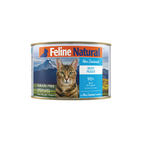 Feline Natural Canned Food Feline Natural NZ Beef Feast Canned Cat Food 170g