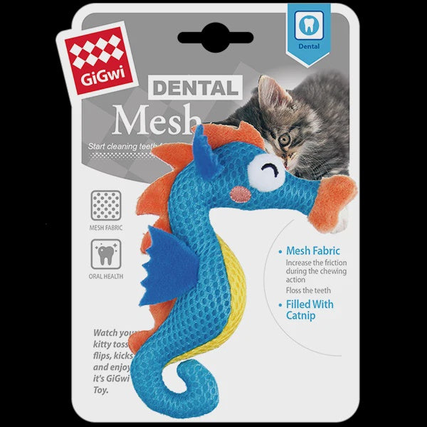GiGwi Toys GiGwi Dental Mesh Catnip Cat Toy Seahorse