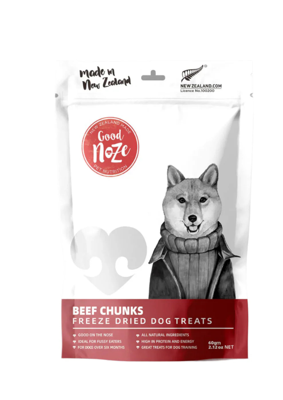 Good Noze Treats Beef Chunks Freeze Dried Dog Treats 60g