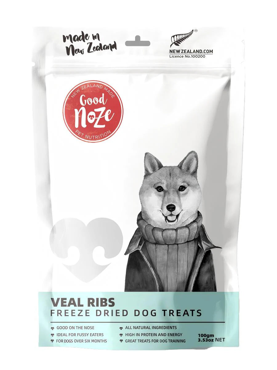 Good Noze Treats Veal Ribs Freeze Dried Dog Treats 100g