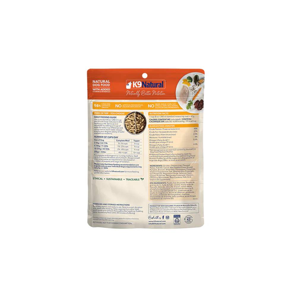 K9 Natural Freeze Dried K9 Natural Freeze Dried Chicken Feast Dog Food