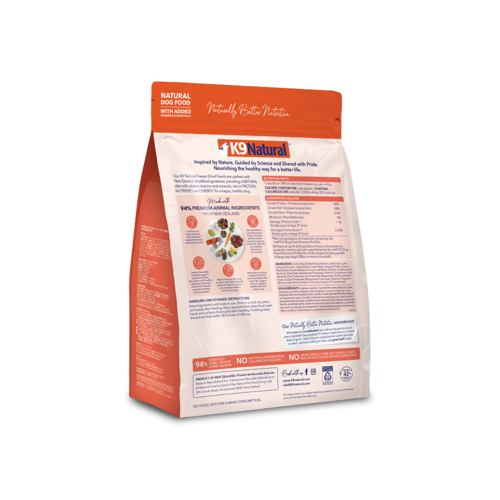 K9 Natural Freeze Dried K9 Natural Freeze Dried Lamb and King Salmon Feast Dog Food