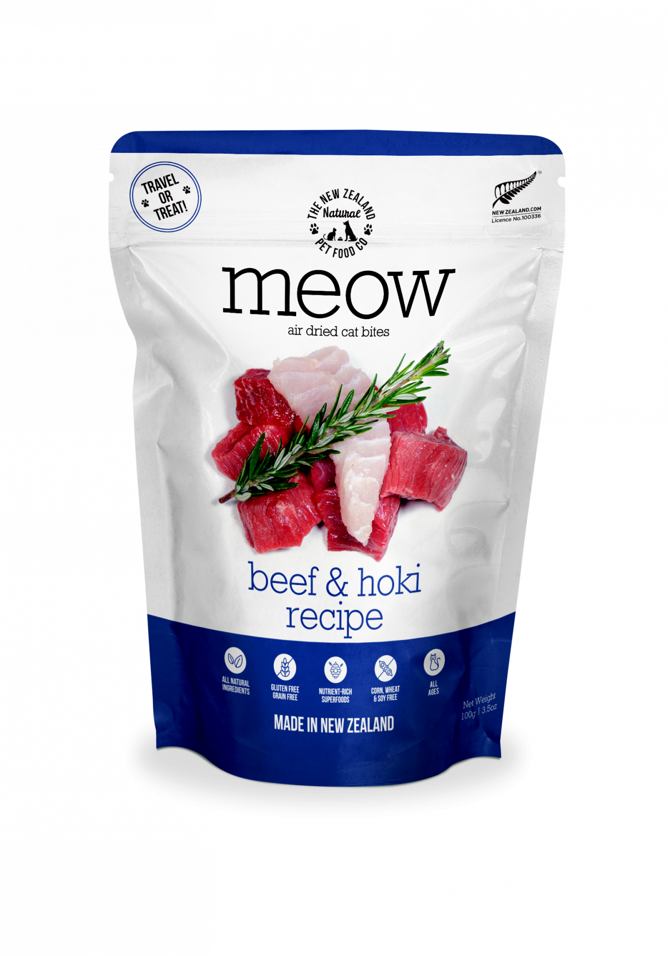 meow Treats Meow Beef & Hoki Recipe Freeze Dried Cat Bites