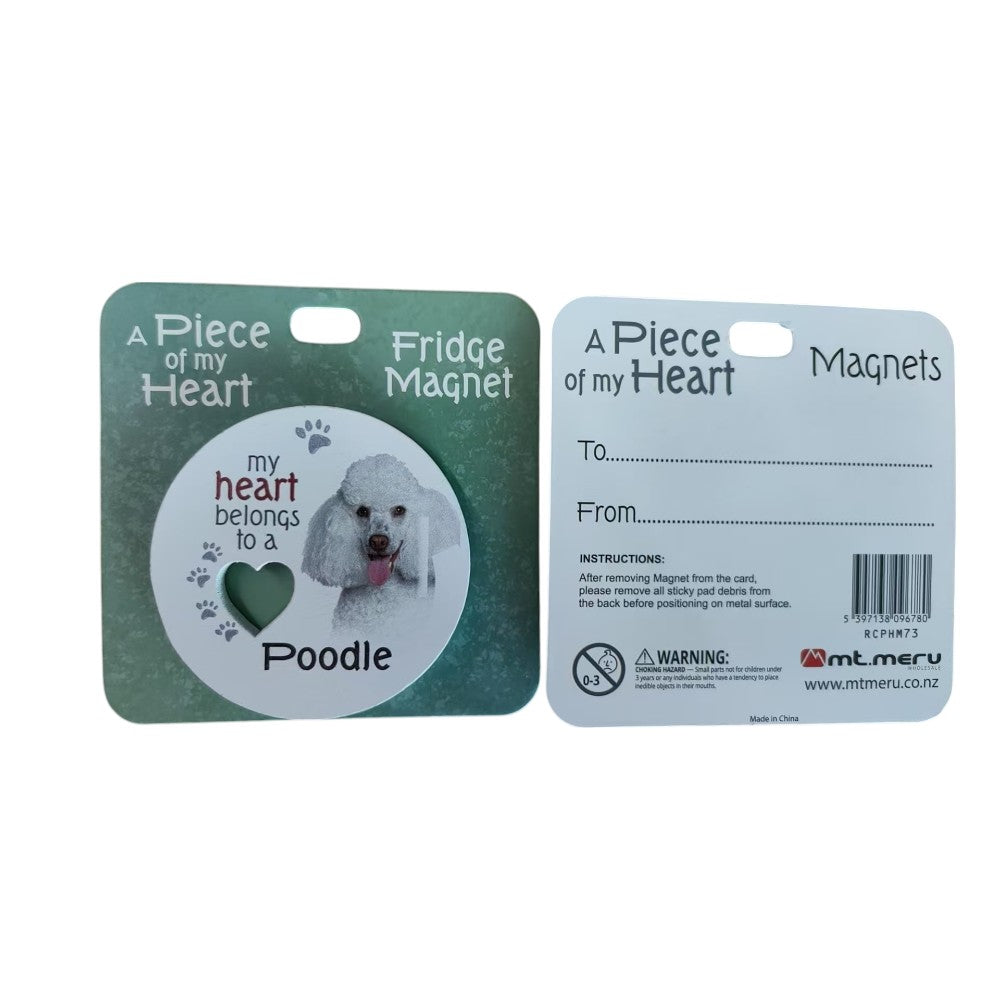 Mt Meru accessories Poodle A Piece of my Heart Fridge Magnet