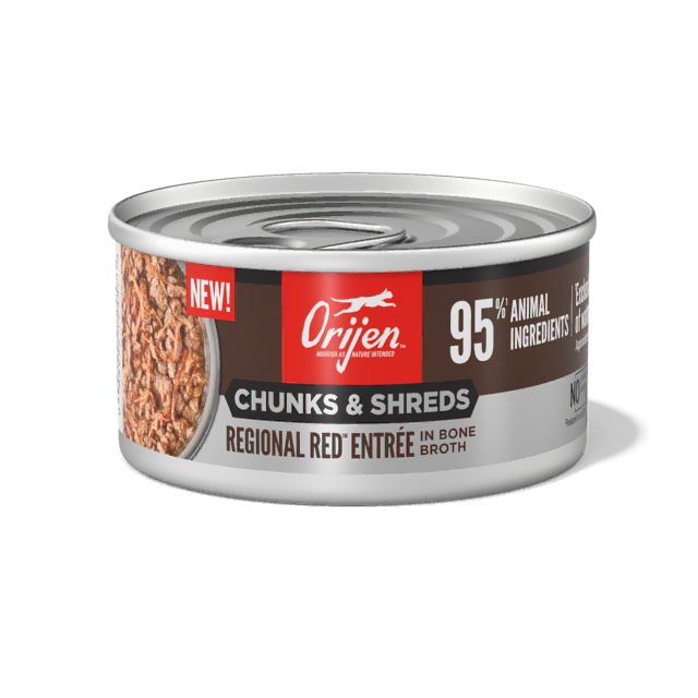 Orijen Canned Food Orijen Cat Regional Red Entree, Chunks & Shreds in Bone Broth