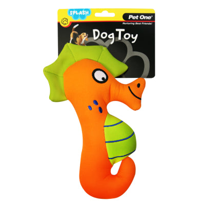 Pet One Toys Squeaky Seahorse Splash Dog Toy