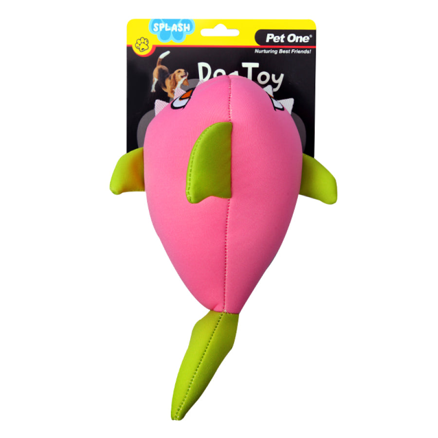 Pet One Toys Pink Squeaky Shark Splash Dog Toy