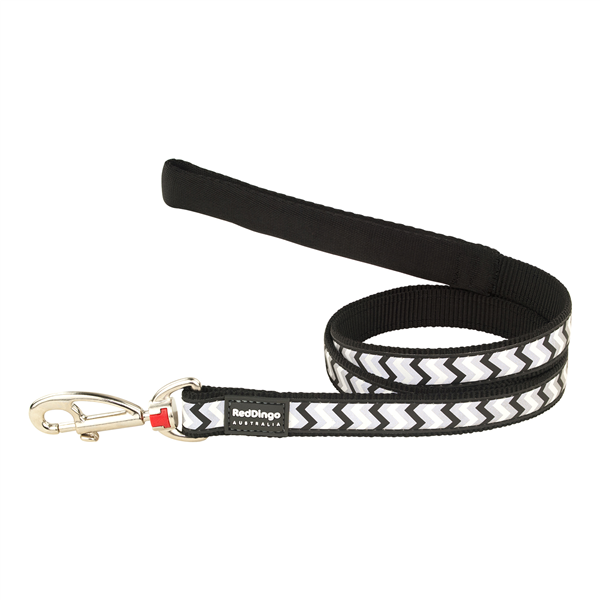Red Dingo Collars / Leads Black Red Dingo Dog Lead Reflective Ziggy Medium