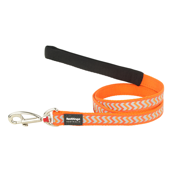 Red Dingo Collars / Leads Orange Red Dingo Dog Lead Reflective Ziggy Medium