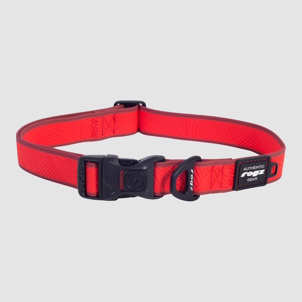 Rogz Collars / Leads Red / Medium Rogz Amphibian Classic Dog Collar