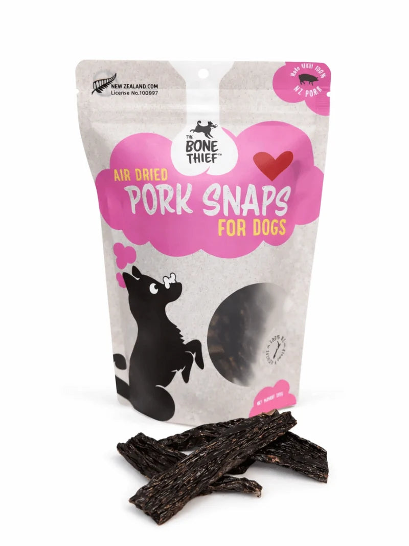 The Bone Thief Treats The Bone Thief Pork Snaps Air Dried Dog Treats