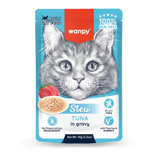 Wanpy Canned Food Wanpy Stew Tuna With Gravy Cat Wet Food Pouch 70g