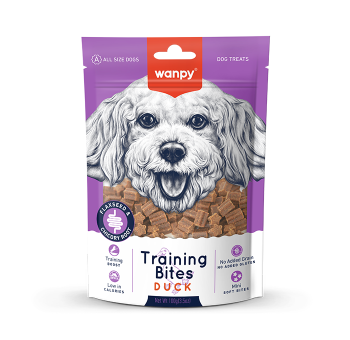 Wanpy Treats Wanpy Training Bites Duck Dog Treats 100g