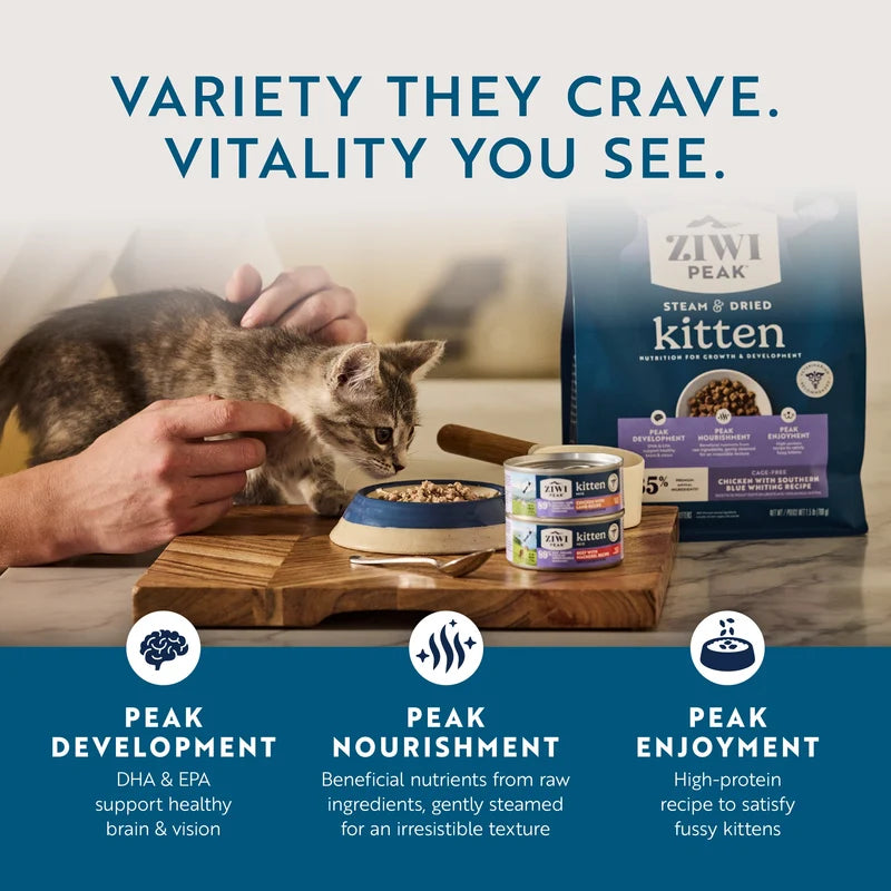 Ziwi Peak Biscuits Ziwi Peak Steam & Dried Chicken With Southern Blue Whiting Kitten Food 700g