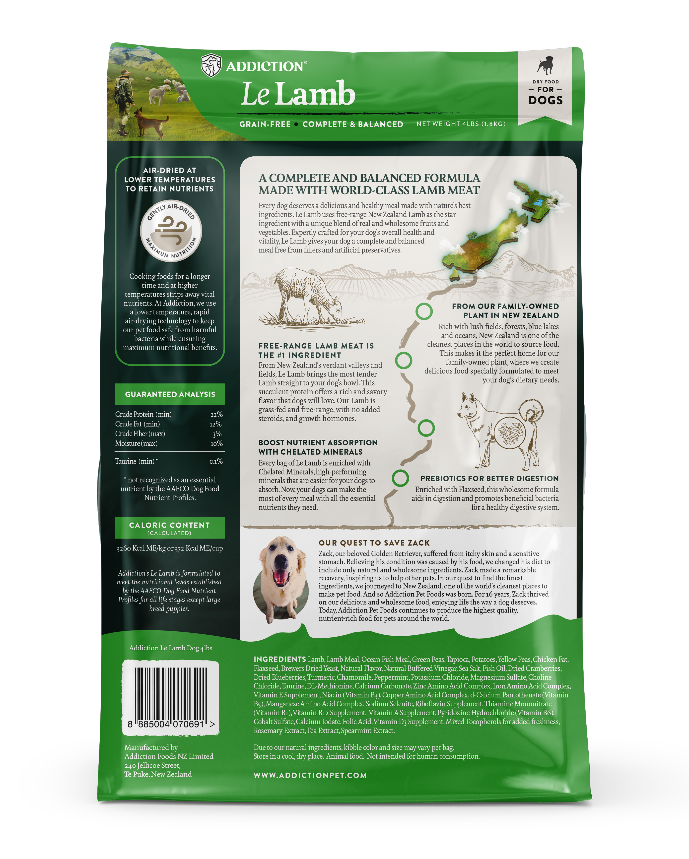 Addiction Biscuits Addiction Le Lamb Grain Free Dog Food 1.8kg