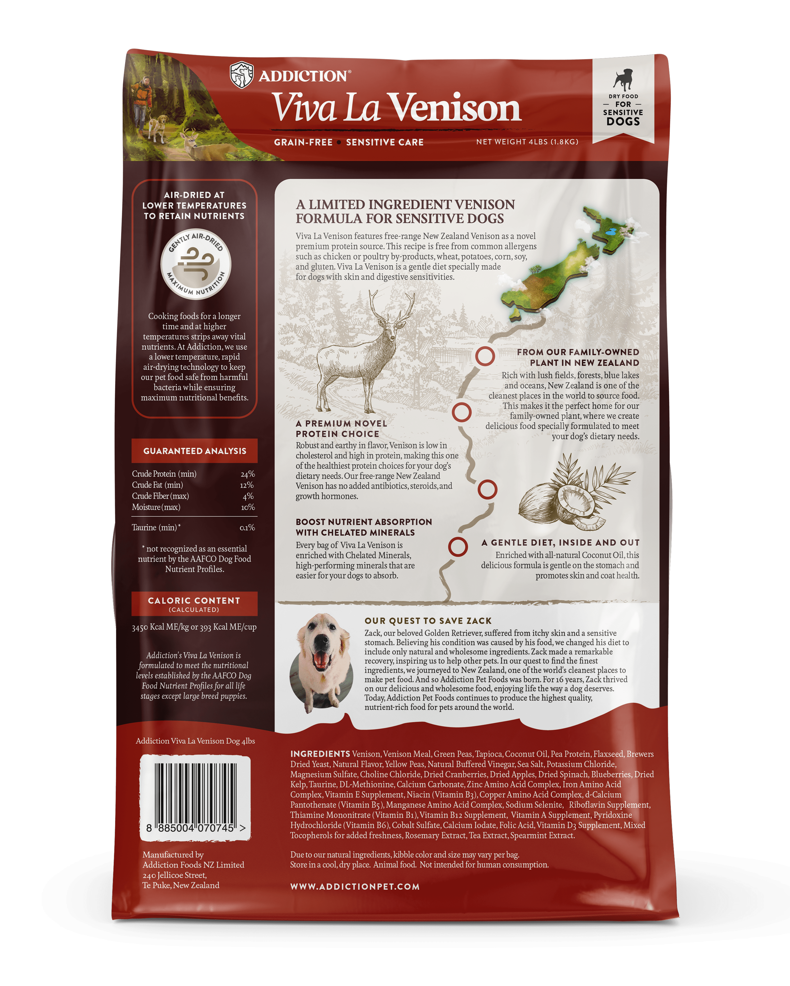 Addiction Biscuits Addiction Viva La Venison Grain Free Dog Food 1.8 kg