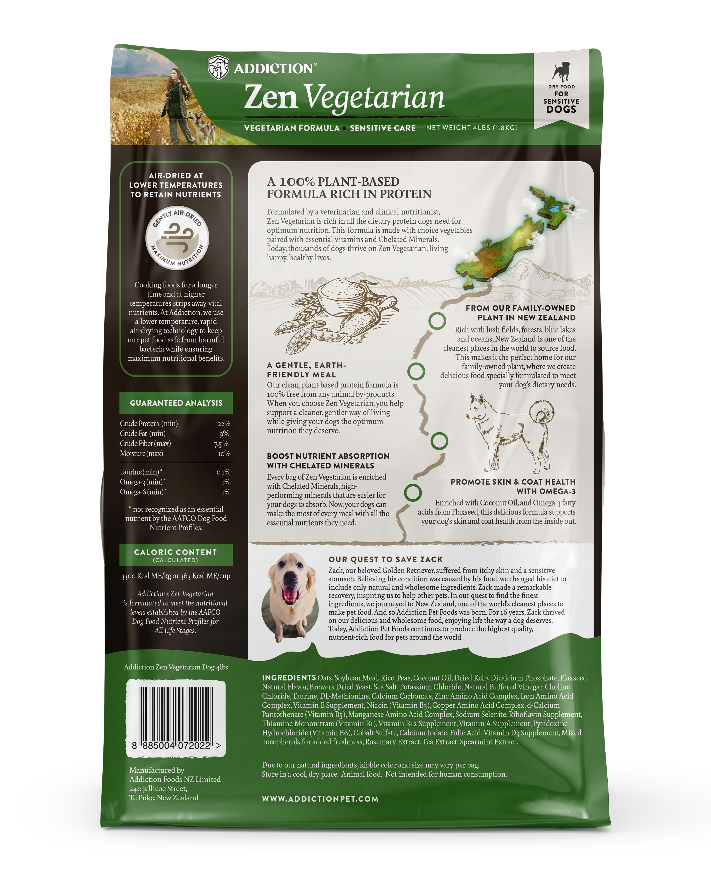 Addiction Biscuits Addiction Zen Vegetarian Dog Food 1.8 kg