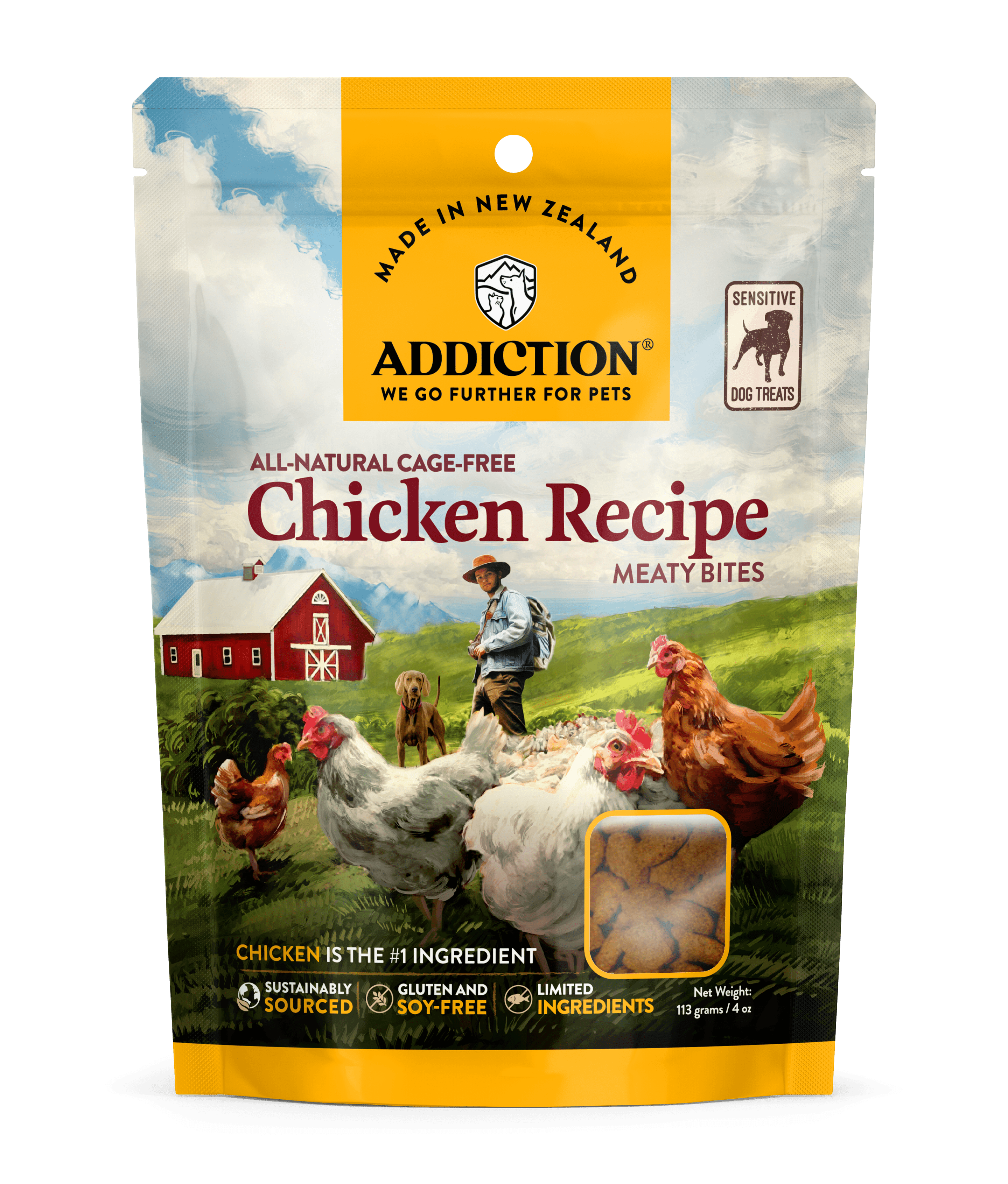 Addiction Treats Addiction Meaty Bites Chicken Dog Treats 113g