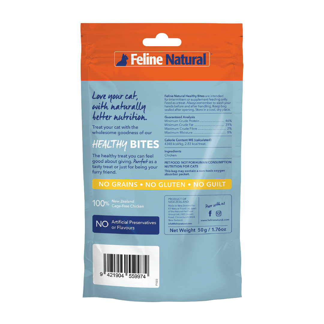 Feline Natural Treats Feline Natural Freeze Dried Chicken Bites 50g