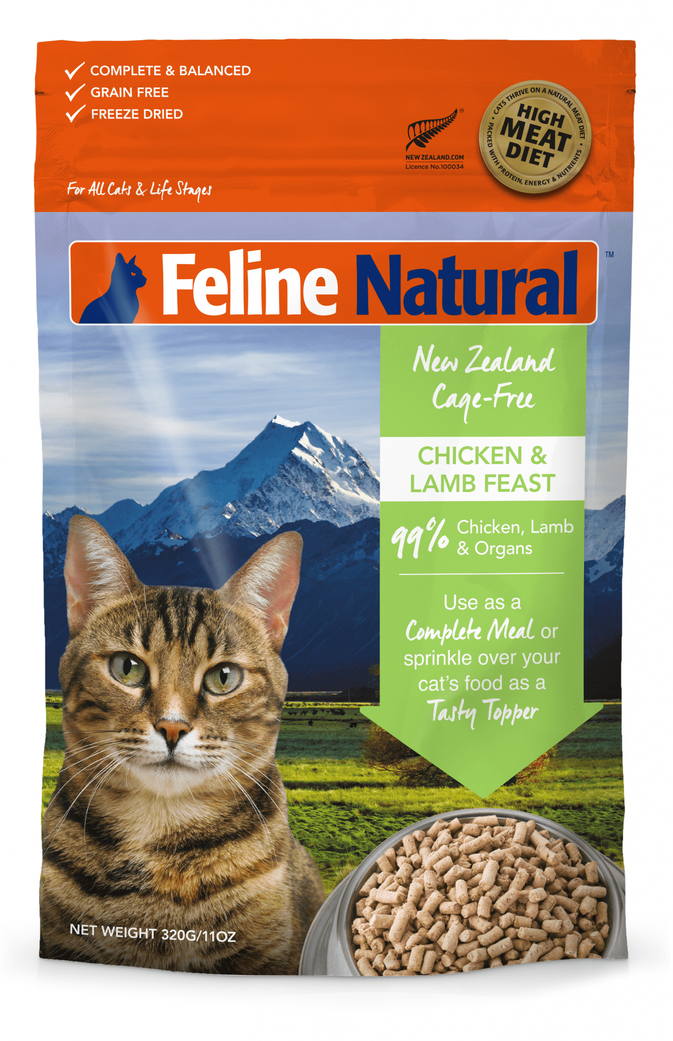 feline naturals Freeze Dried Feline Natural Freeze Dried Chicken & Lamb Feast