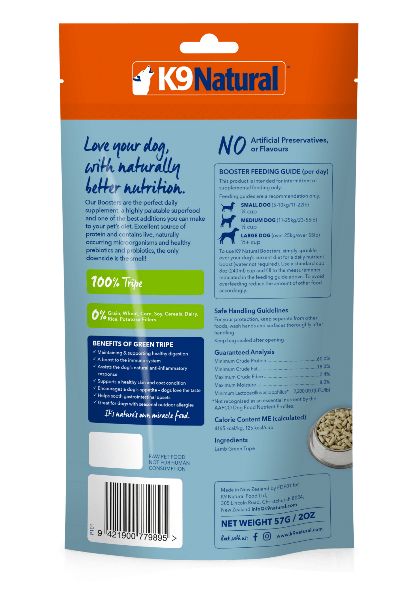 K9 Natural Freeze Dried K9 Natural Freeze Dried Lamb Green Tripe Booster