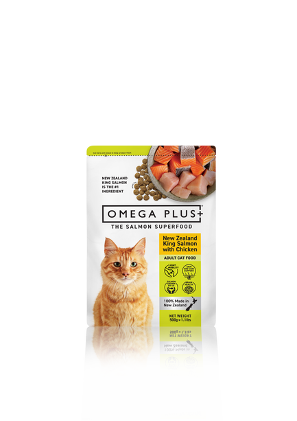 omegaplus Biscuits OmegaPlus Salmon Chicken Cat Food 500g
