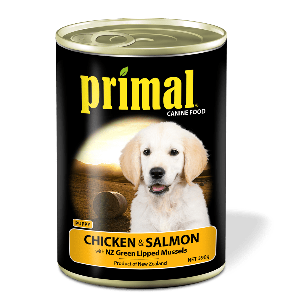 Primal Canned Food Primal Puppy Dog Food Chicken & Salmon 390g Tin