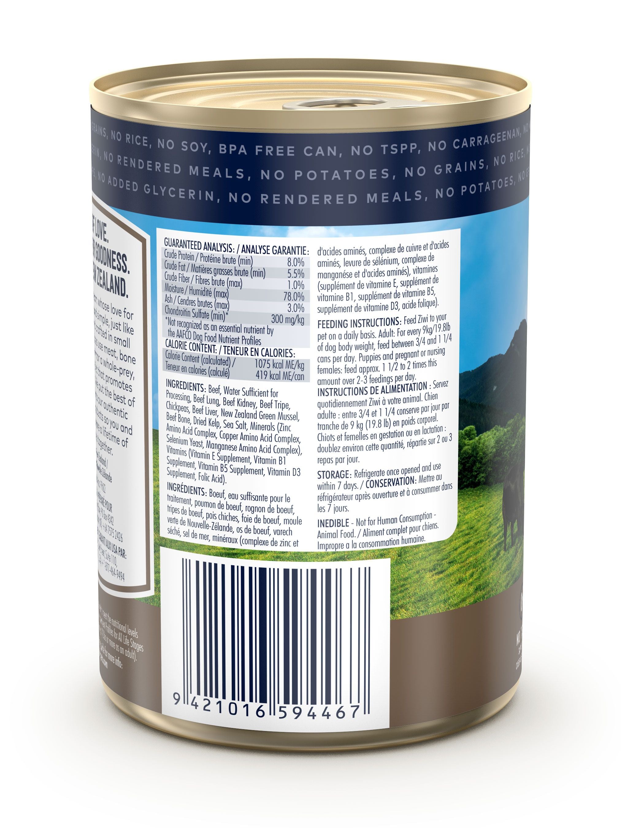 Ziwi Peak Canned Food Ziwi Peak Beef Canned Dog Food 390g