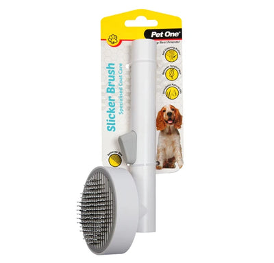 Pet One Grooming Self Cleaning Slicker Brush