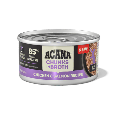 Acana Canned Food ACANA Kitten Chicken & Salmon Chunks in Broth 85g