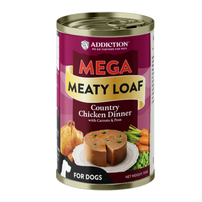 Addiction Canned Food Addiction MEGA Meaty Loaf Country Chicken Dinner Wet Dog Food 700g