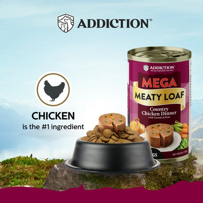 Addiction Canned Food Addiction MEGA Meaty Loaf Country Chicken Dinner Wet Dog Food 700g