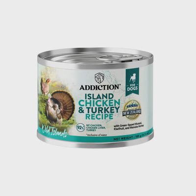 Addiction Canned Food Addiction Wild Island Chicken & Turkey Recipe Wet Dog Food 185g