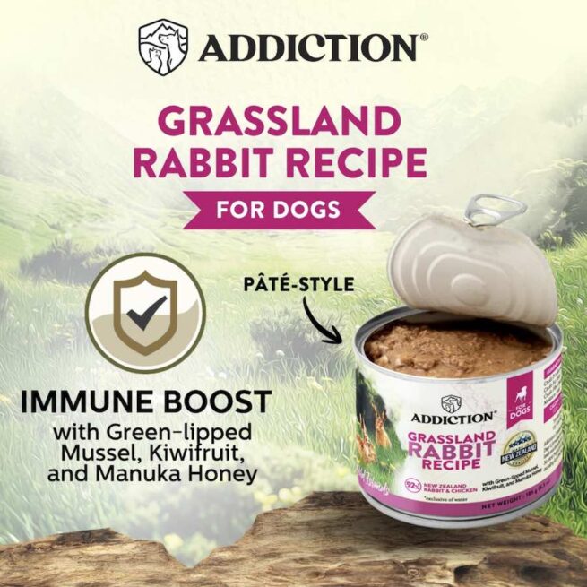 Addiction Canned Food Addiction Wild Island Grassland Rabbit Recipe Dog Wet Foods 185g