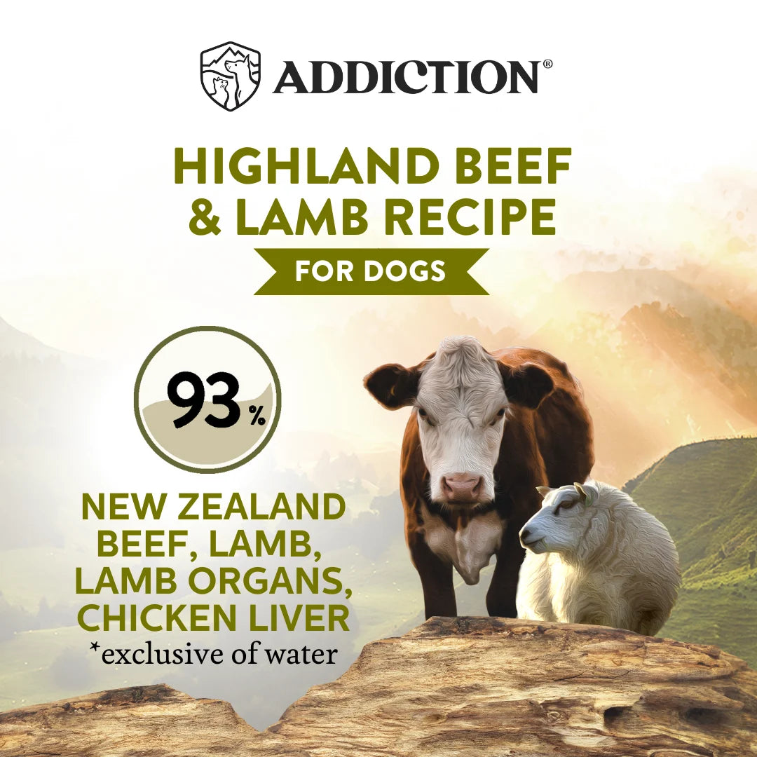 Addiction Canned Food Addiction Wild Islands Highland Beef & Lamb Recipe Wet Dog Foods 185g