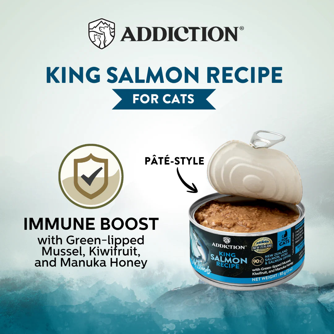 Addiction Canned Food Addiction Wild Islands King Salmon Recipe Wet Cat Foods 85g