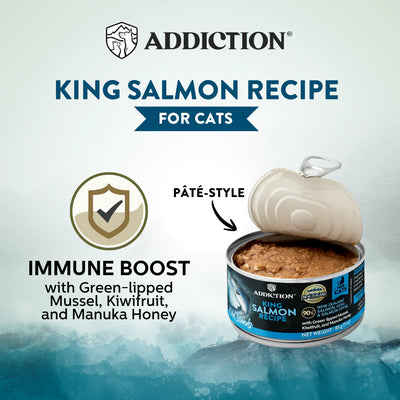 Addiction Canned Food Addiction Wild Islands King Salmon Recipe Wet Cat Foods 85g