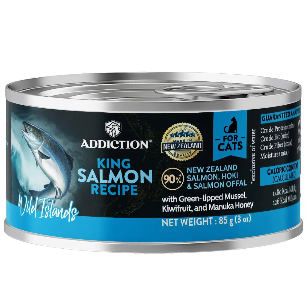 Addiction Canned Food Addiction Wild Islands King Salmon Recipe Wet Cat Foods 85g