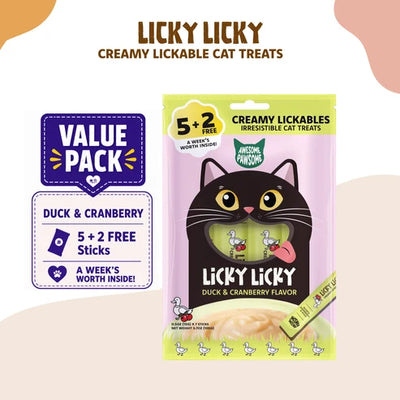 awesome pawsome Treats Duck & Cranberry Awesome Pawsome Licky Licky Cat Treats 15g x 7s