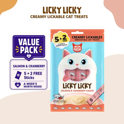 awesome pawsome Treats Salmon & Cranberry Awesome Pawsome Licky Licky Cat Treats 15g x 7s