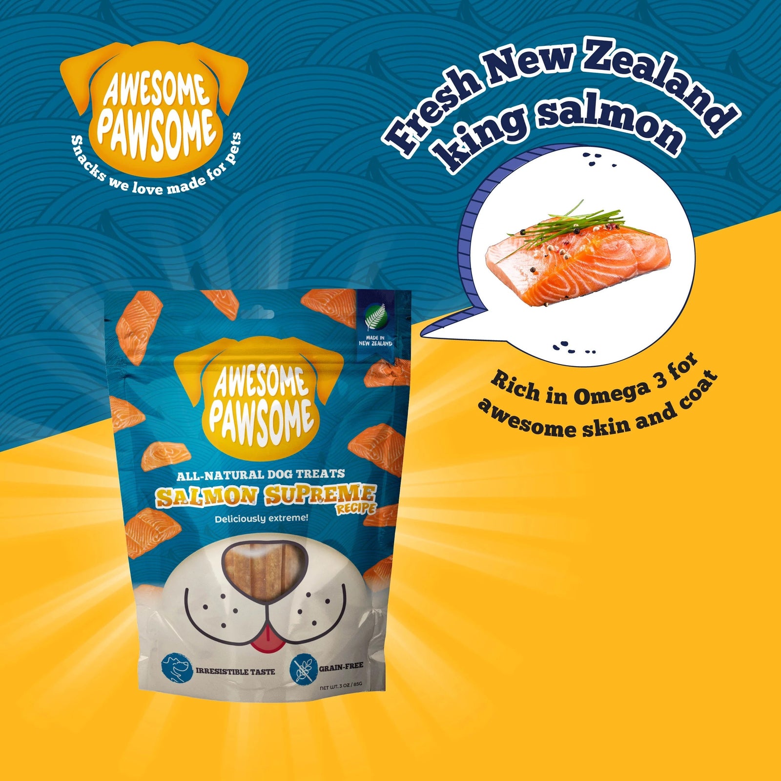 awesome pawsome Treats Awesome Pawsome Salmon Supreme Recipe 85g