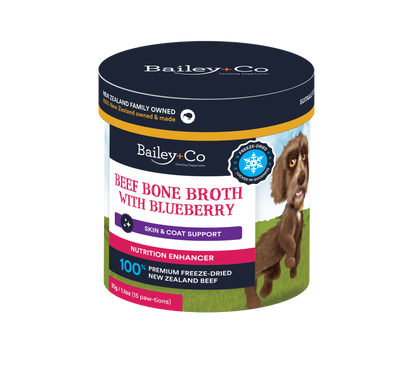 Bailey + Co Supplements Blueberry - Skin & Coat Support Bailey + Co Beef Bone Broth 30g